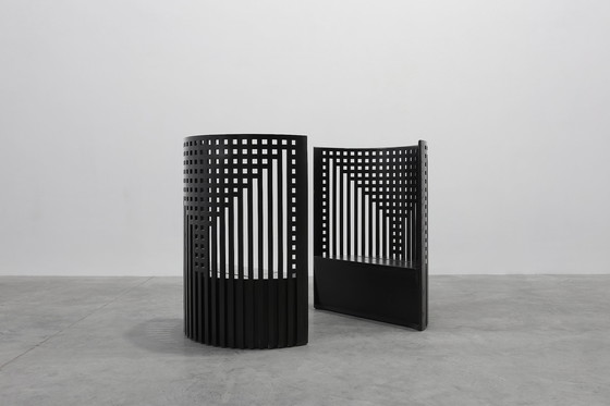 Image 1 of Pair of black Mackintosh Willow chairs by Atelier International, Italy 1980s
