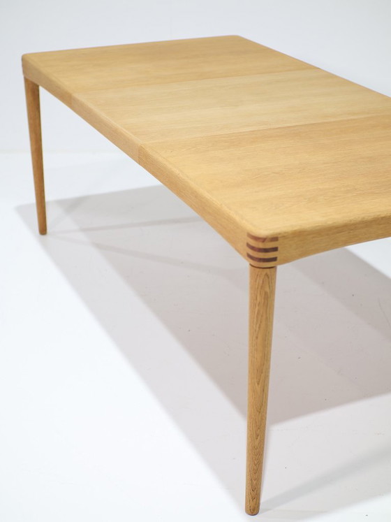 Uitschuifbare eettafel H.W. Klein Bramin eiken Deens 1960s, Hout, Bruin, Scandinavian (foto 12 van 14)