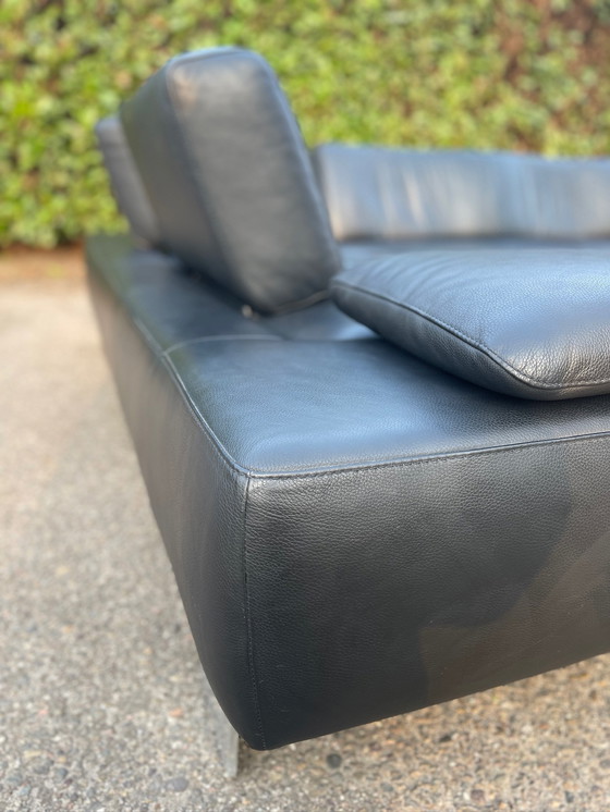 Image 1 of Divano angolare in vera pelle nera Montel