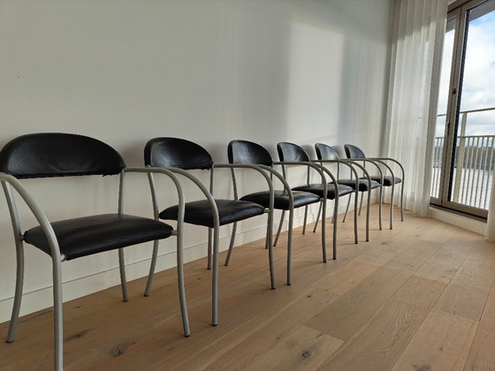 Image 1 of Set van 6 Zanotta eetkamerstoelen