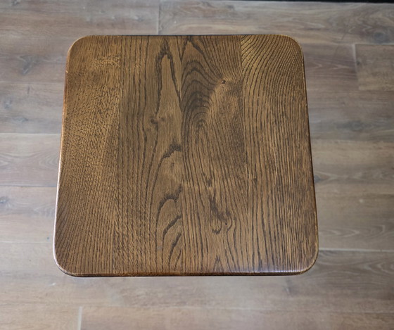 Image 1 of Vintage eiken barkrukken set met kapiteinstoel