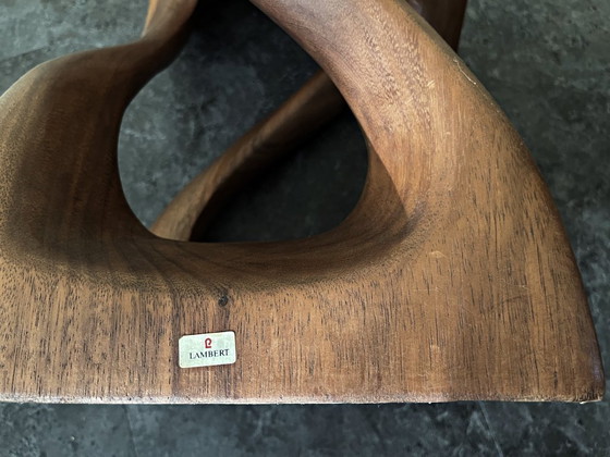 Image 1 of Sgabello CONGO, tavolino laterale di Lambert, in legno massello, set da 2