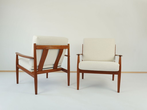Set de 2 fauteuils en teck Grete Jalk pour France & Son Design danois Vintage Mid Century 60s