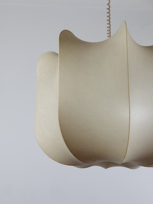 Very large vintage Cocoon pendant lamp by Friedel Wauer for Goldkant