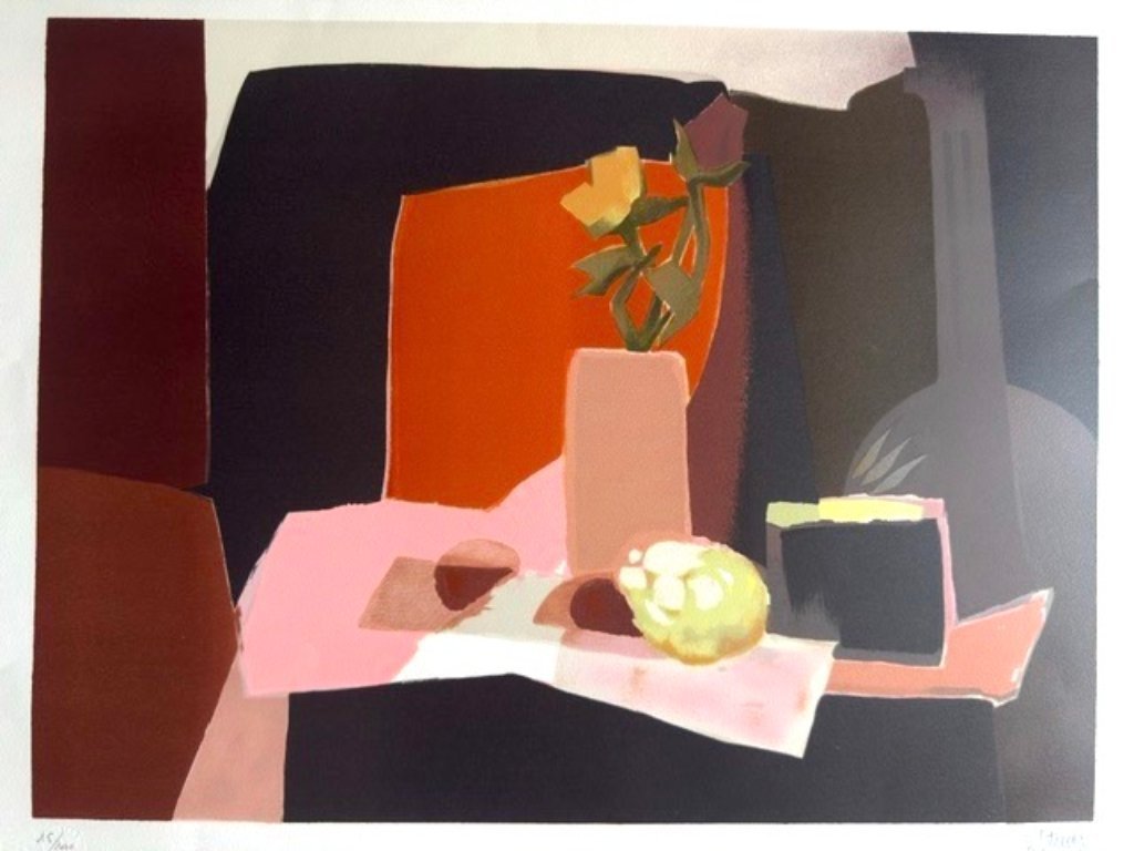 Original lithograph – Cubist still life with vase – Mourlot workshop