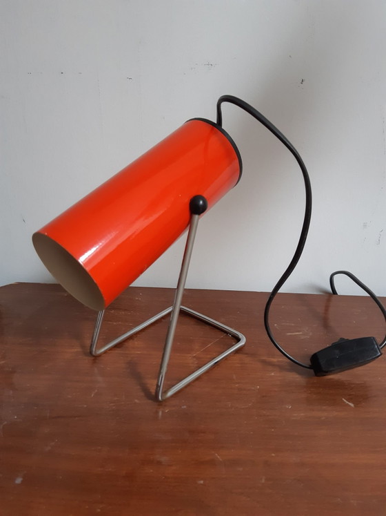 Lampe moderniste Mid-century 1966/1967 par John Brown, Métal, Chrome, Noir (photo 2 sur 8)