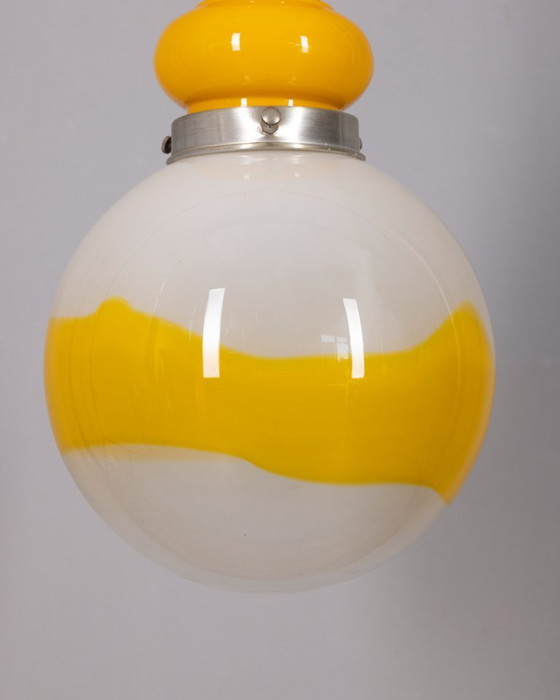 Lampadario vintage italiano in vetro giallo, stile Space Age, anni '70 – Glass (photo 3 of 7)