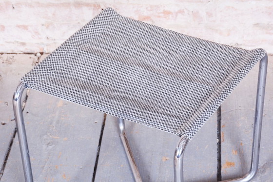 Sgabello Bauhaus restaurato, di Mücke-Melder, acciaio cromato, ceco, anni '30. – Sgabelli, Metal, Textile (photo 3 of 8)