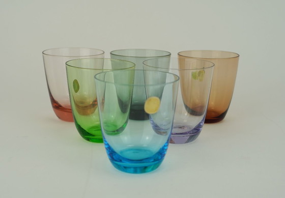 6 mid century GLASSES 1950s 60s colored glass WMF crystal glass, Glass & Decanter, Multi Color (photo 2 of 6)