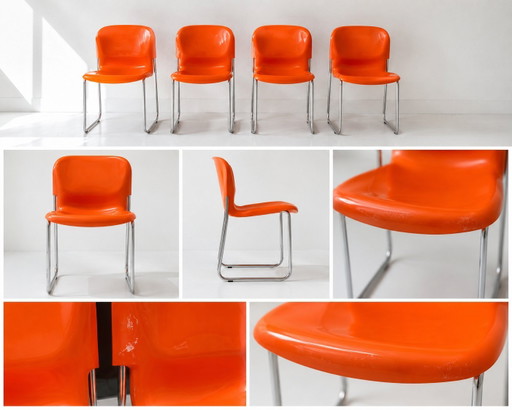 Set di 4 sedie a dondolo vintage Drabert - Gerd Lange