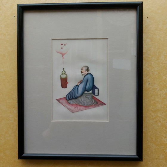 Image 1 of Siglo XIX, conjunto de 4 pinturas chinas