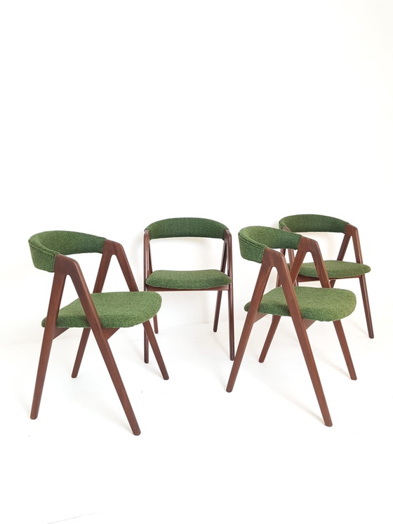 4 Vintage Farstrup Thomas Harlev Model 205 Stoelen Nieuw Bekleed Keymer Rich Wool – Eetkamerstoelen, Wood (photo 3 of 15)