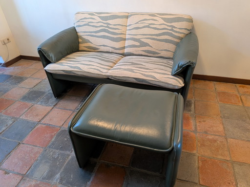 Leolux Bora Bora Canapé 2 places + Pouf
Axel Enthoven | Rembourrage zébré postmoderne | Vert écume de mer | Californie. 1990