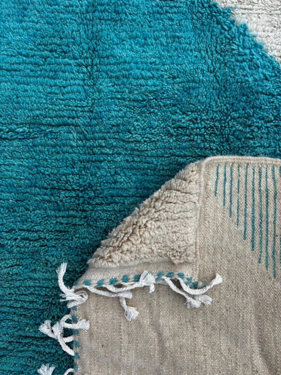 Image 1 of Colorful Moroccan Berber Rug 300X200cm- Authentic Handwoven Wool Carpet, Checkered Berber Rug - Beni ourain Rug - Handmade rug