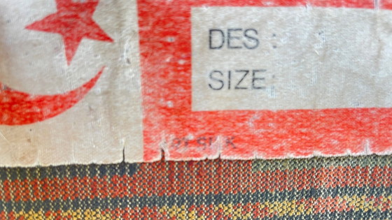 Image 1 of TAPIS Soie et Coton Vintage - 142 x 84cm