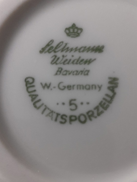 Image 1 of 1970 Seltmann Weiden Bavaria "Vert Jaune" service petit déjeuner"