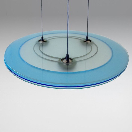 Image 1 of 1x  Space Age Aurora Blue Pendant by Arteluce, Perry King & Santiago Miranda, 1983