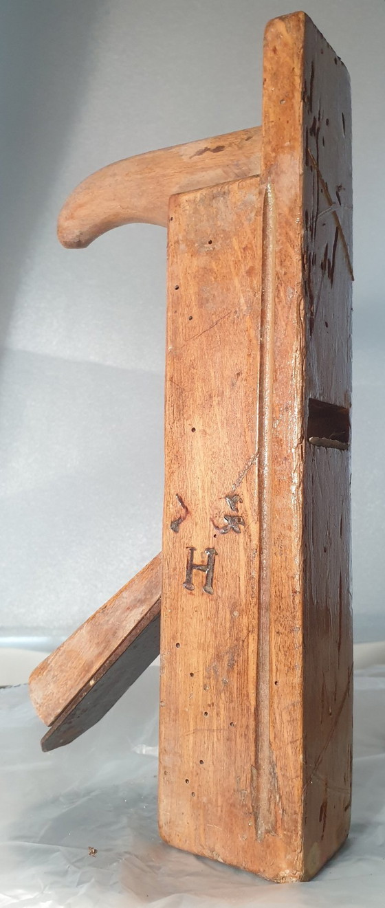 Image 1 of Vintage Industrial Wooden Plane Bookends | Signed XGH | 1950s