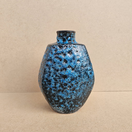 Vase Gerz Keramik Simon Peter Gerz Design Georg Mennicken 1967 60er Fat Lava 3004/20 Schaumglasur Midcentury Germany