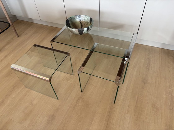 Image 1 of Galotti & Radice glass coffee table set (3)