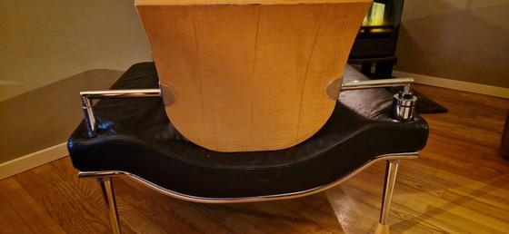 Image 1 of Chaise en cuir design vintage