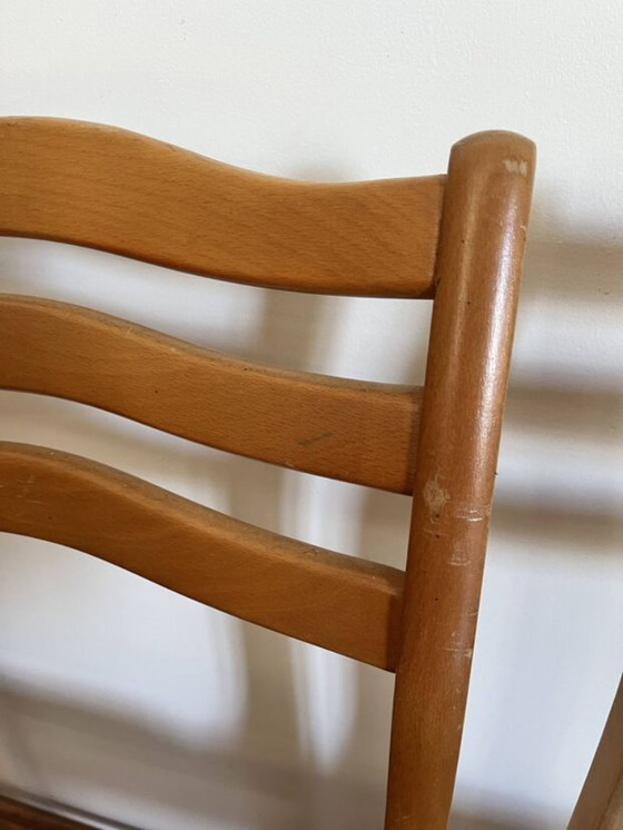 Image 1 of 4 sedie in legno e tessuto a coste