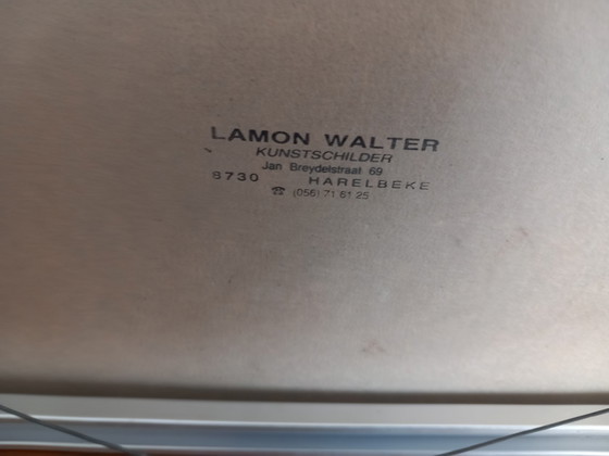 Image 1 of Rural landscape "End of a summer day" signed LAMON Walter 1982