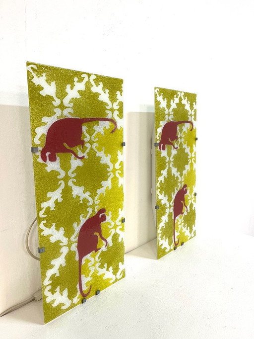 2 IKEA Gylen Wandlampen Glass en metal jaren’90