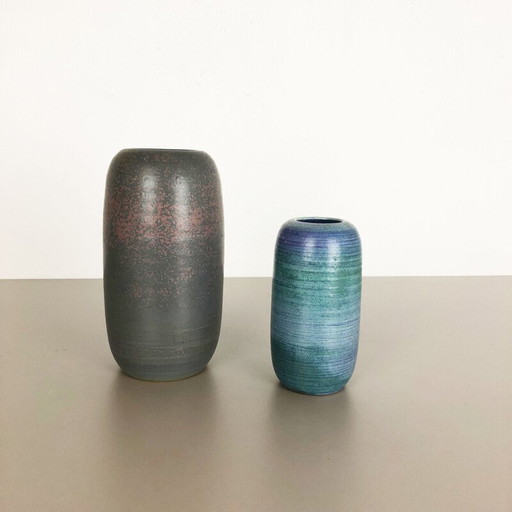 Paire de vases vintage en poterie d'atelier de Piet Knepper pour Mobach, Pays-Bas 1970