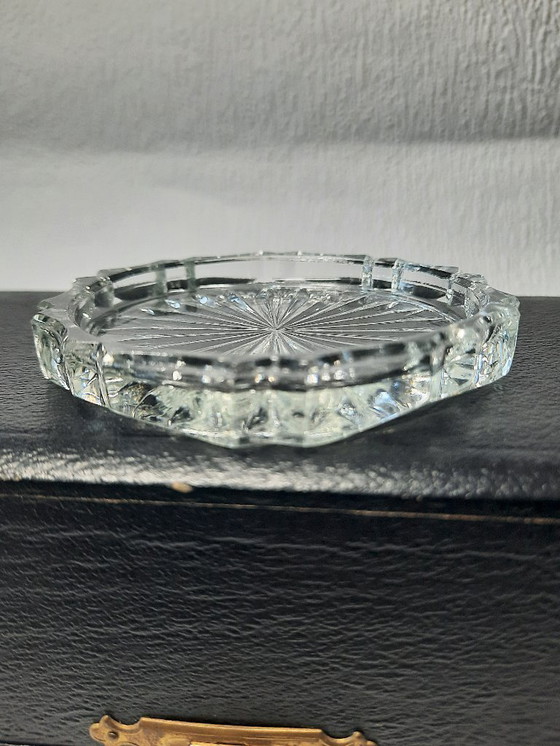 Image 1 of (W028) Rare Complete Set: 12 Vintage Crystal Coasters with Original Luxury Box