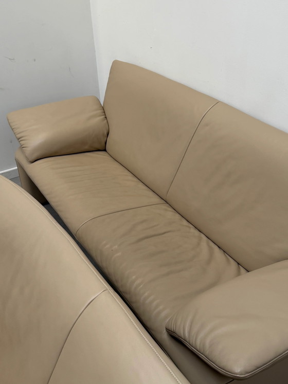 Jori Linea Sofa Set 3 + 2 Cream Leather (photo 4 of 10)