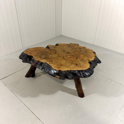 Frank Armich large tree trunk coffee table Canada 1970's