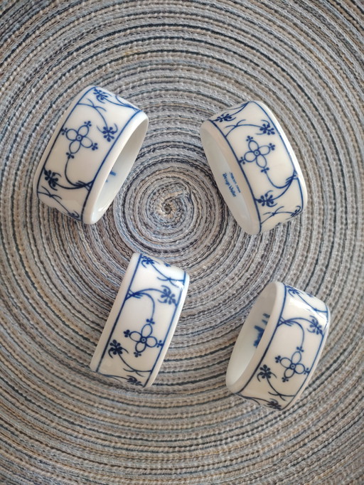 Royal Pr. Tettau Indian blue porcelain napkin rings