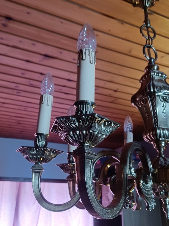 French Baroque Chandelier 8 Arms | Solid Bronze Heavy Mazarin Luster (photo 6 of 12)