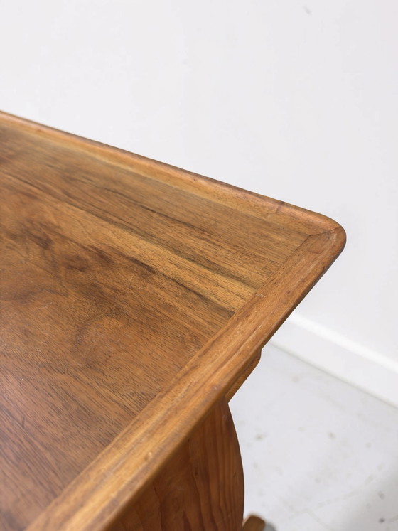 Image 1 of Vintage side table with teak top and magazine rack
