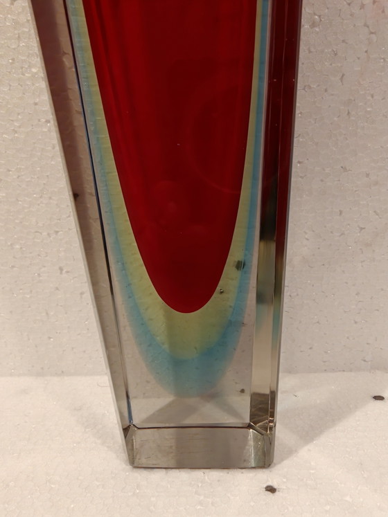 Murano Sommerso Glass Faceted Vase by Flavio Poli – Crystal (photo 6 of 12)