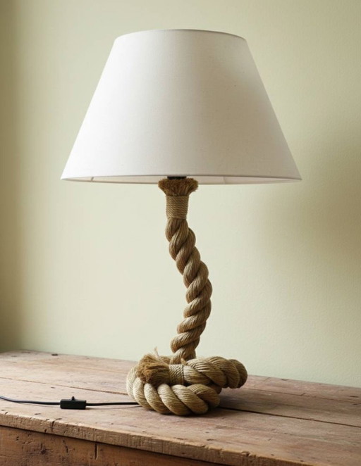 Touwlamp, werk in de stijl van Audoux & Minet, circa 1970-1980