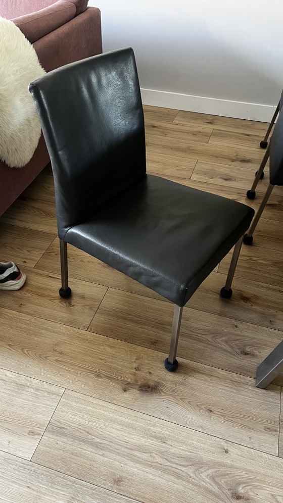 Image 1 of Bert Plantagie Seven dining table + 6 Jeanne leather chairs | Complete design set