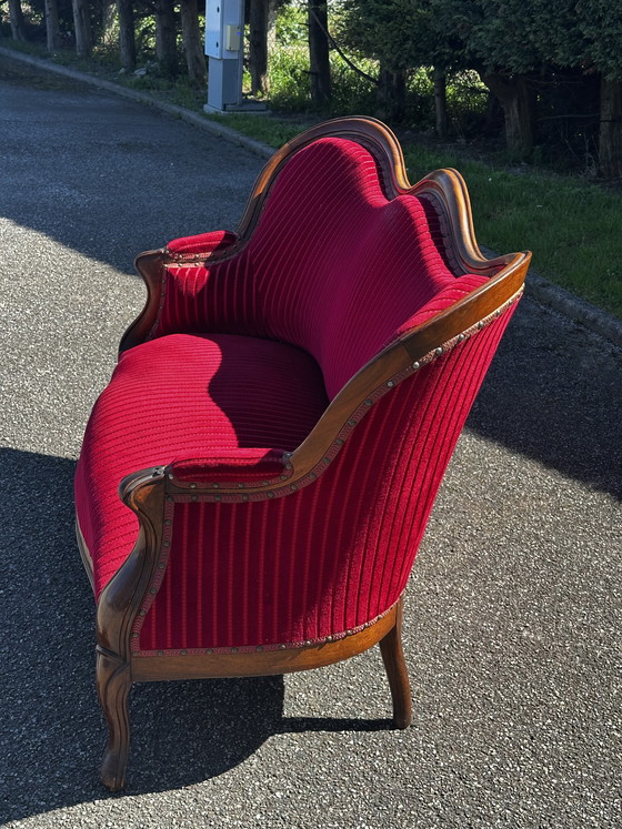 Image 1 of Louis XV style sofa in molded wood - 19th century