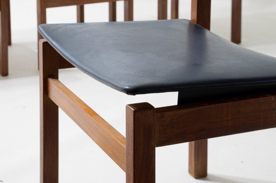 Mid-Century Set van 'Abstracta' stoelen van Jos De Mey – Eetkamerstoelen, Leather (photo 6 of 15)