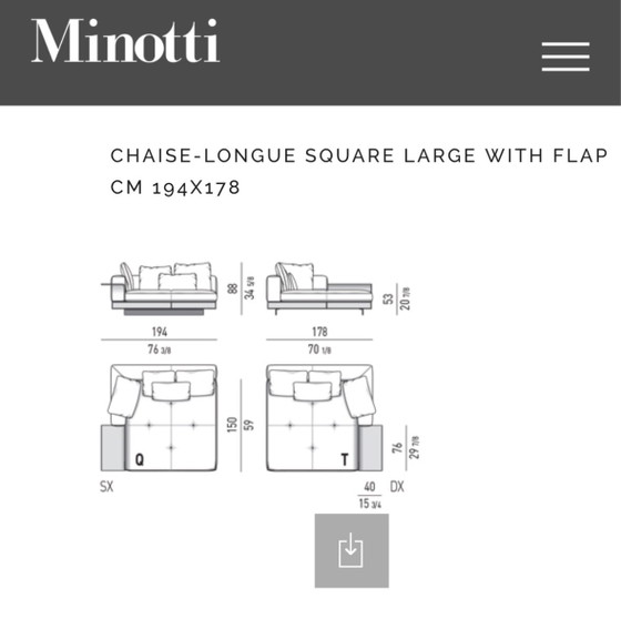 Minotti Connery Configuration 01 497x377cm Tessuto Tibet Pelle Aspen – Divani modulari, Metal, Leather (photo 6 of 8)