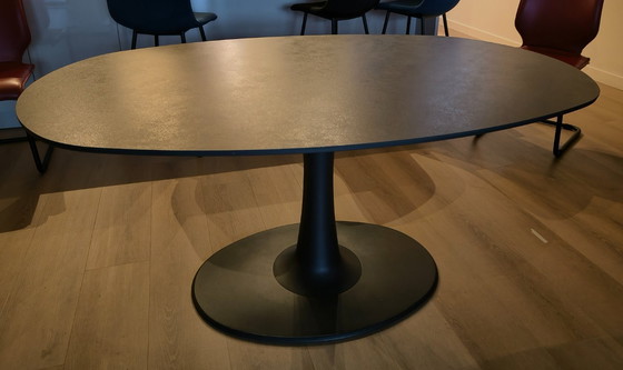 Image 1 of Leolux Columna dining table, spherical oval, 165 x 110, ceramic top