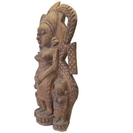African Wooden Sculpture – Woman with Children – Tribal Sculpture (photo 8 of 11)