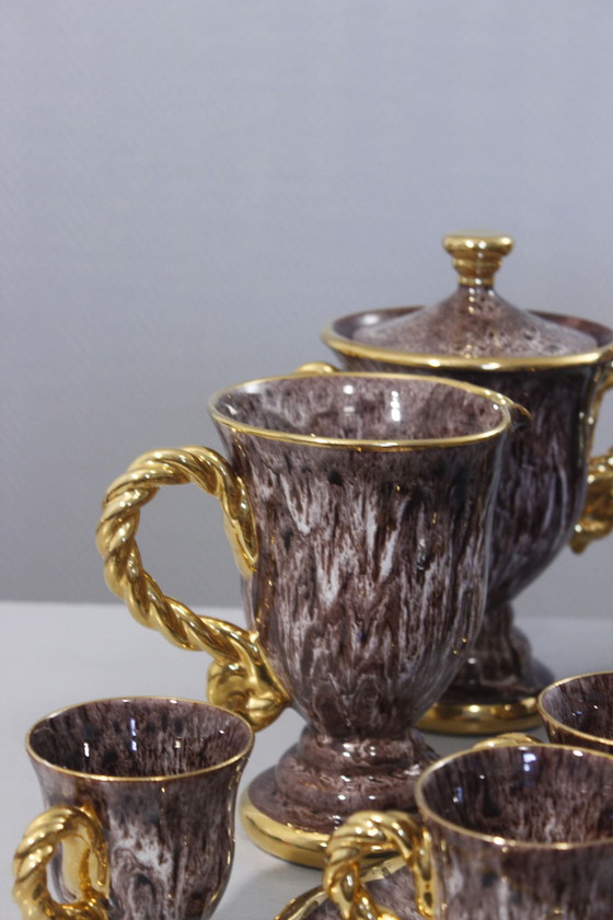 Image 1 of Marius Giuge À Vallauris - 40-delig ontbijtset Frankrijk 1950