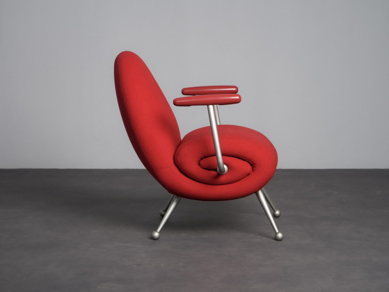 "Chiocciola" Lounge Chair by Roberto Semprini for Arredaesse, Italy, 1994, Adjustable recliner chair, Wood (photo 3 of 10)