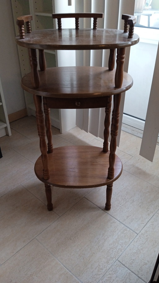 Classic Plant Table, Side Table with Drawer