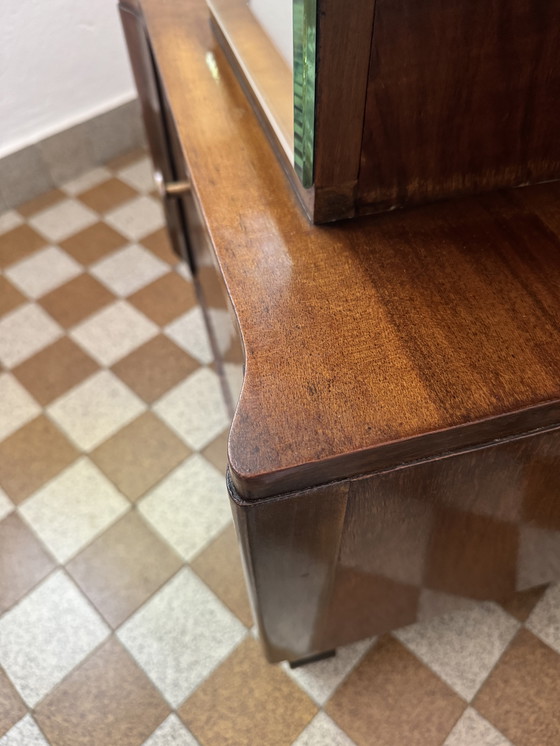 Image 1 of Nachtkastje in art-decostijl van gespiegeld hout