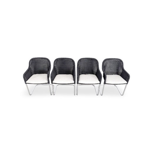 Originele 4-delige set Tecta D43 cantilever designstoel met armleuningen