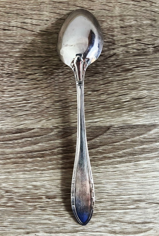 Image 1 of Grote verzilverde metalen lepel, voorzien van keurmerk, 84 gram