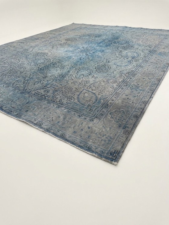 Large Persian Kerman Rug (384x296) | Hand-knotted Vintage Washed Aqua – Rugs & carpets, Wool (photo 7 of 7)